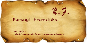 Murányi Franciska névjegykártya
